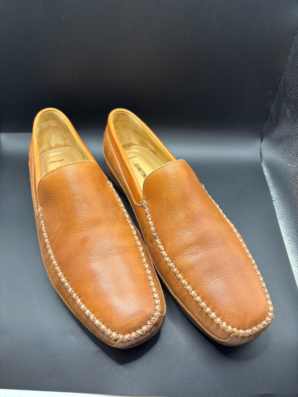 Johnston & Murphy Men's Locklin Brown Leather Venetian Slip On Loafers SZ 10.5M